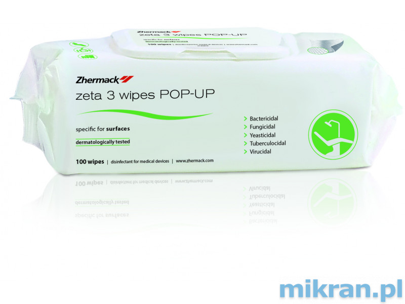 Zeta 3 Wipes POP-UP 100szt Chusteczki do dezynfekcji 