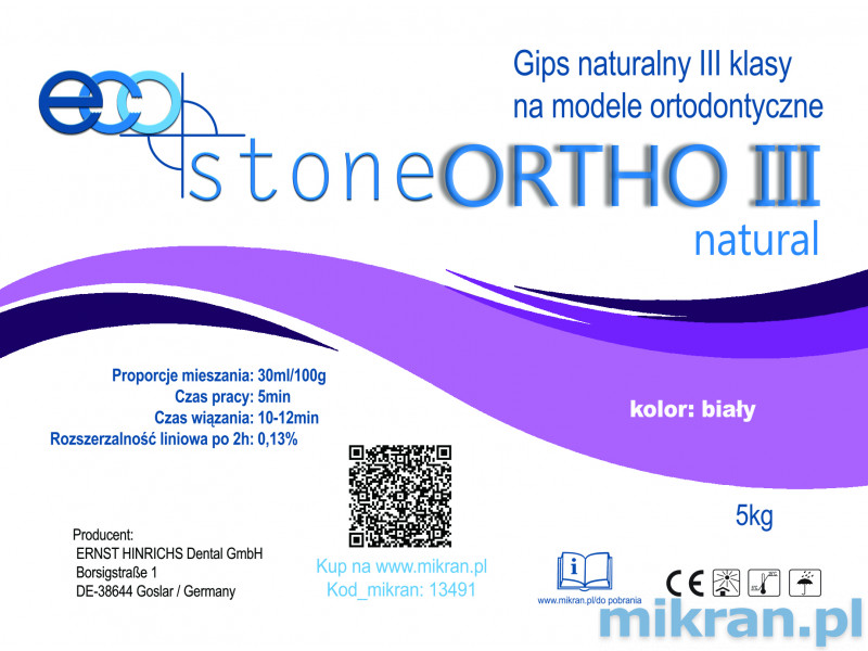 Gips  III kl. EcoStone Ortho Natural biały 5 kg 
