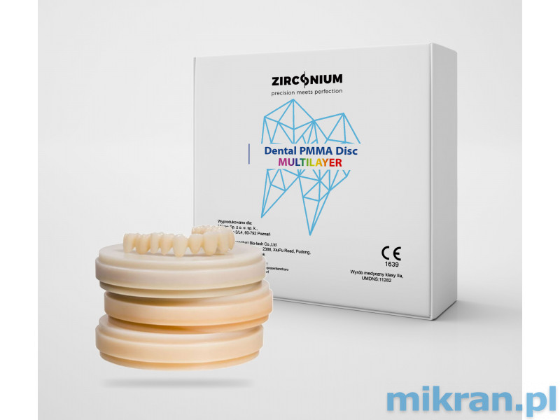 Zirconium PMMA multilayer 98x18mm