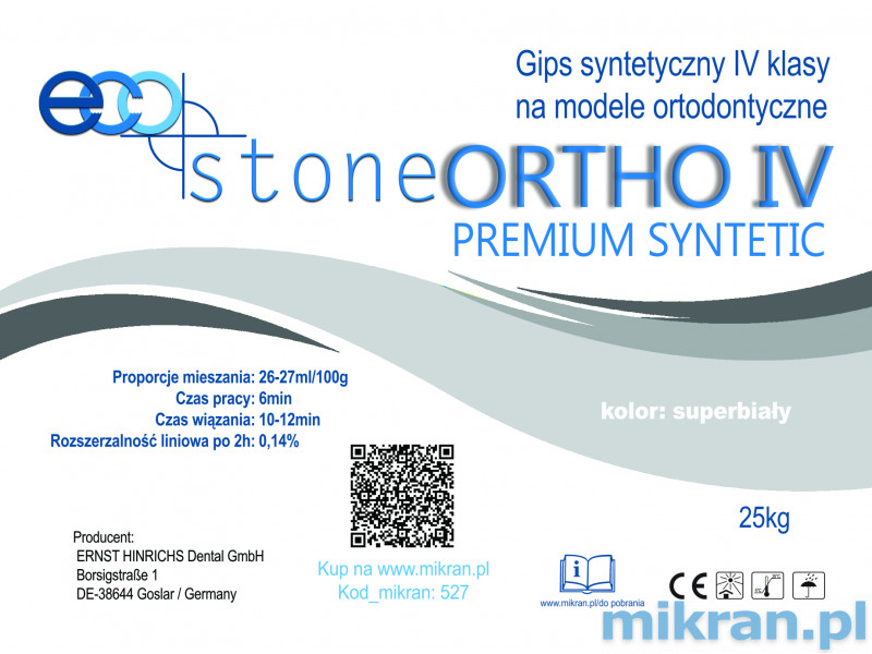 Gips IV kl. EcoStone Ortho Premium superbiały 25kg 