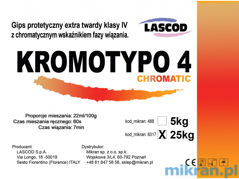 Kromotypo 4 gips supertwardy 25kg