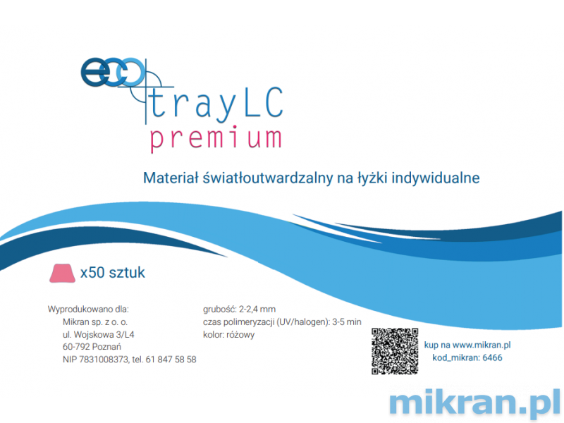 EcoTray LC Premium materiał światłoutwardzalny na łyżki indywidualne NOWOŚĆ