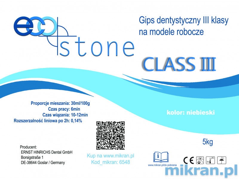 Gips III kl.Eco Stone 5kg niebieski